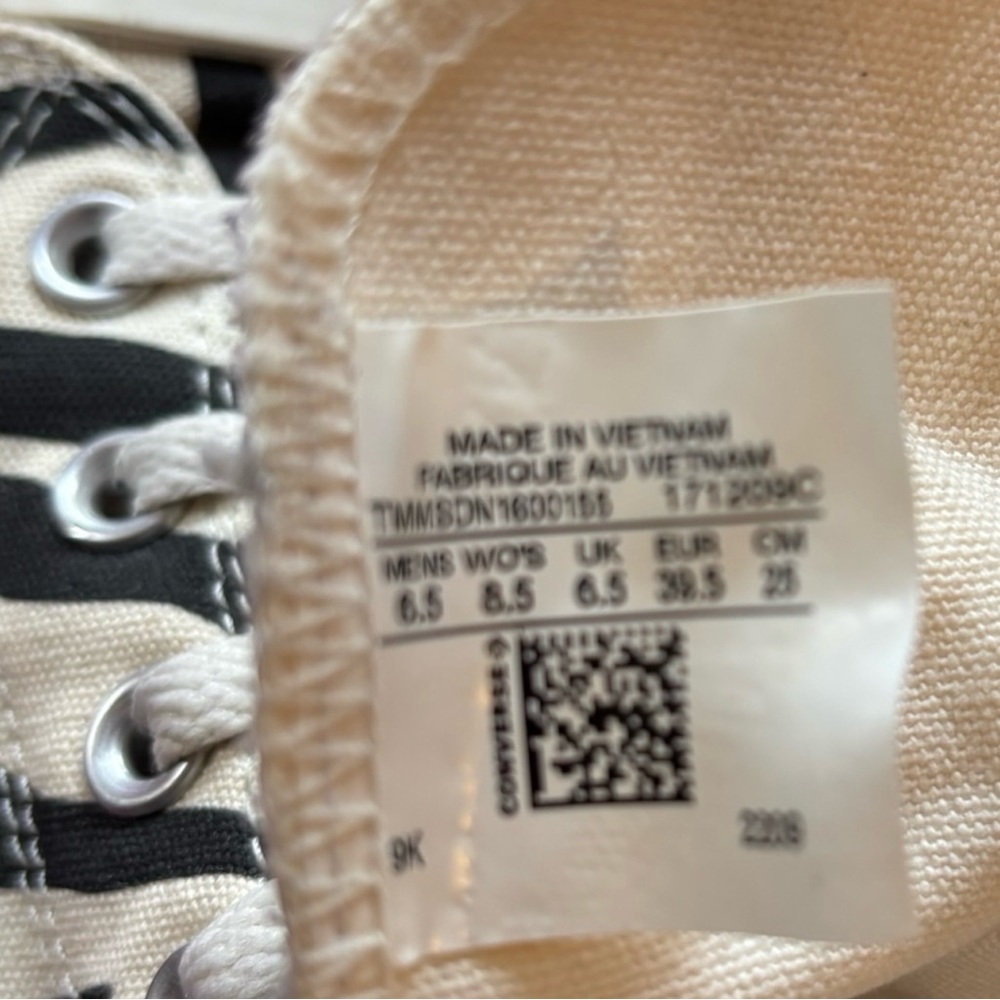 CUSTOM Converse Chuck Taylor Zebra Hi-Tops Women’s Size 8.5/Mens 6.5 - Picture 14 of 14